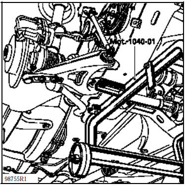 Mettre en place le chariot (mot. 1040-01) Support berceau et descendre le véhicule